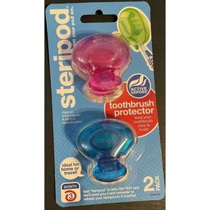 2 Pack Steripod Clip On Toothbrush Pod Protector Sanitizing Case Various Colors
